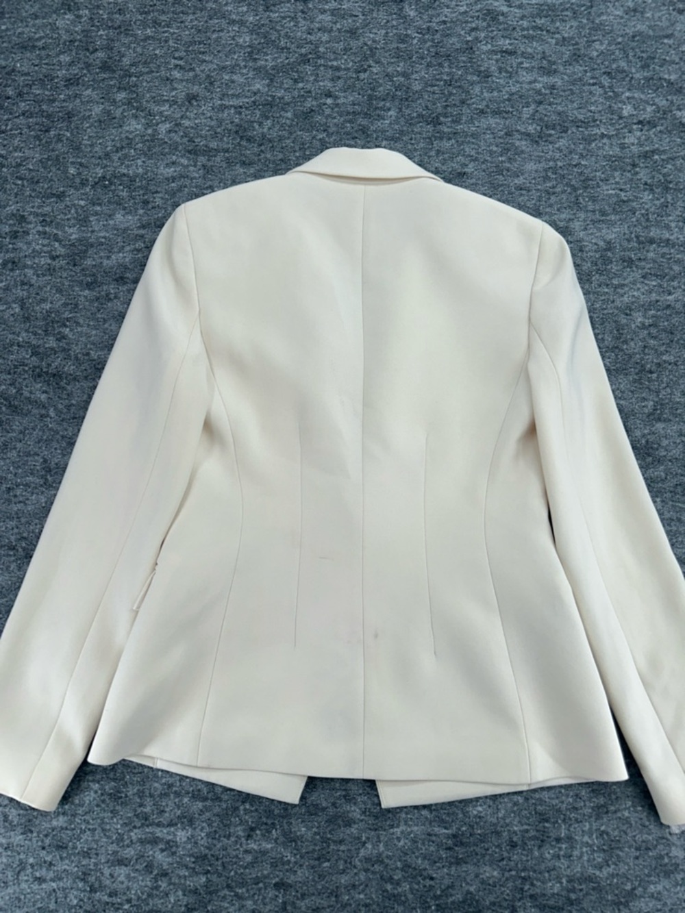 Theory Ivory Single-Button Notch-Lapel Angled Blazer Admiral Crepe SZ4 - Picture 12 of 15